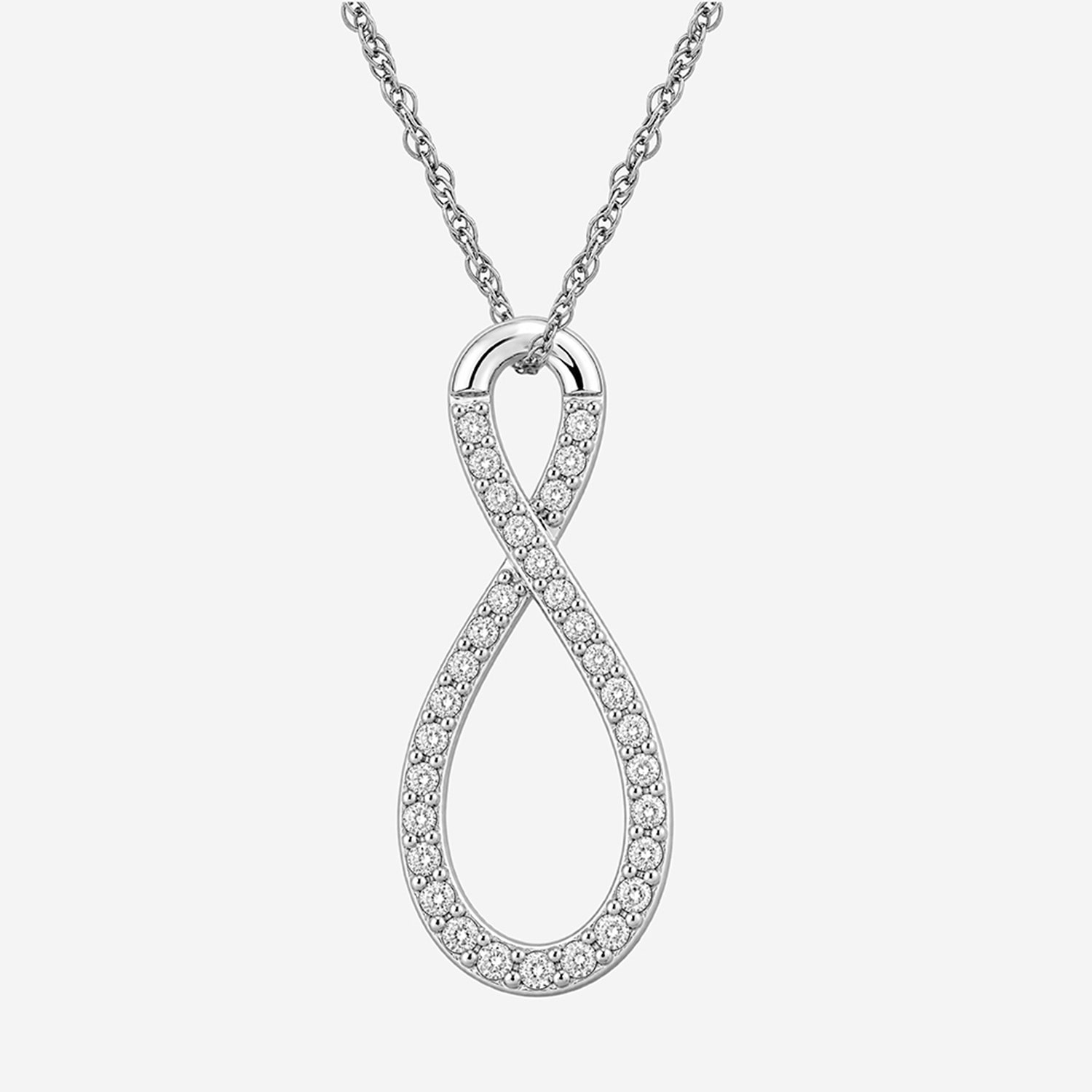 Limited Quantities! Womens 1/2 CT. T.W. Lab Grown White Diamond Sterling Silver Infinity 18 Inch Pendant Necklace