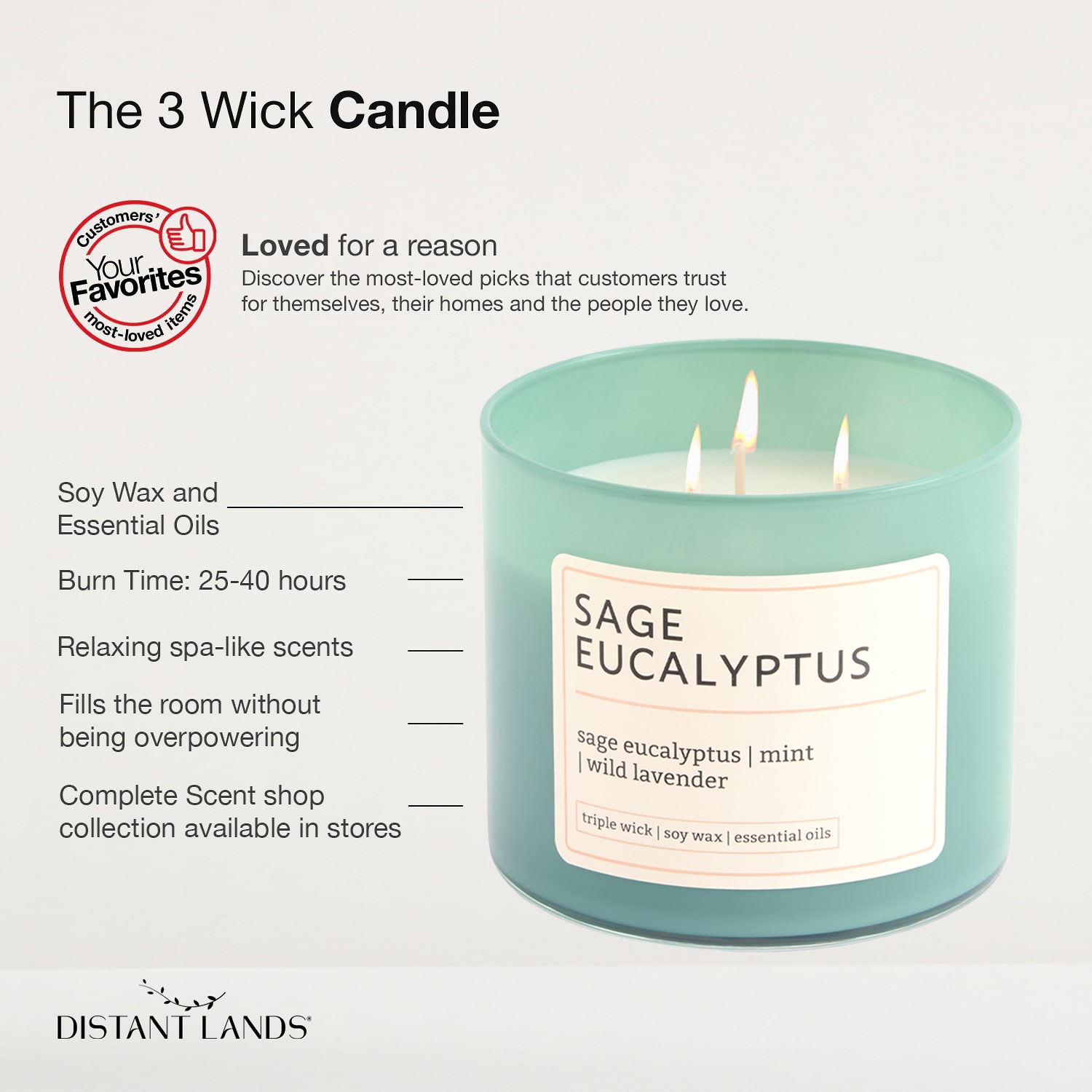 Distant Lands 14oz  Sunrise 3-Wick Scented Jar Candle