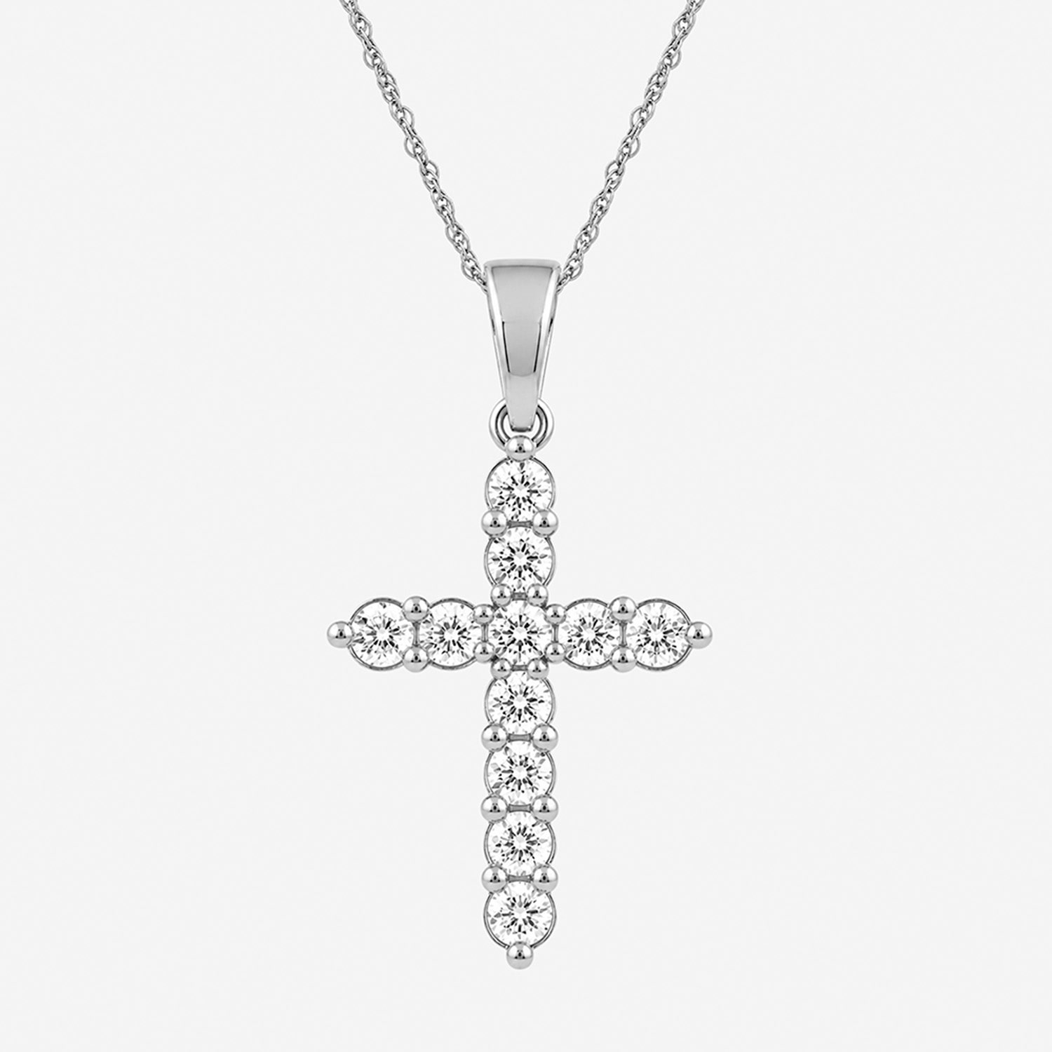 Religious Jewelry Limited Quantities! Womens 2 CT. T.W. Lab Grown White Diamond Sterling Silver Cross 18 Inch Pendant Necklace