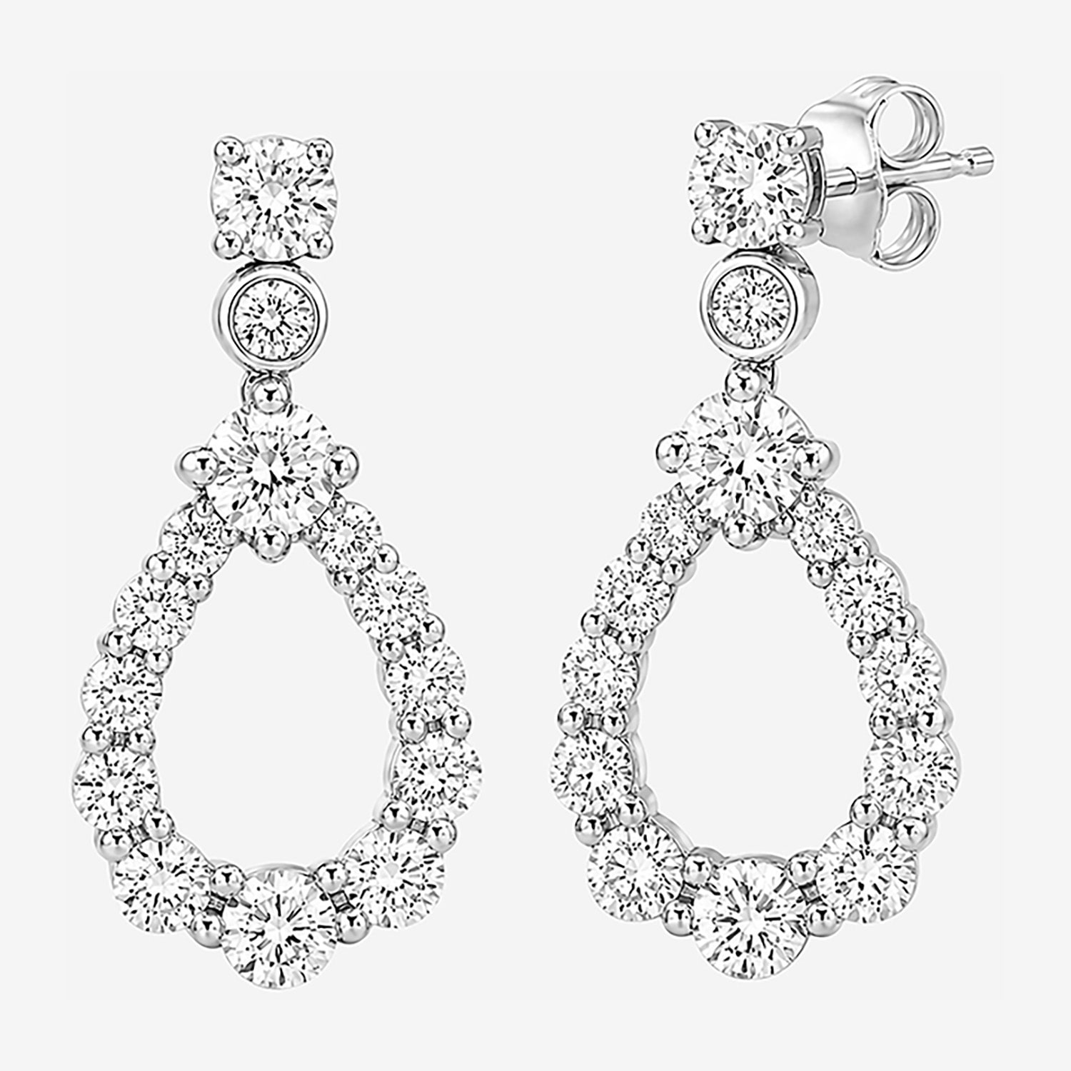 Limited Quantities! Womens CT. T.W. Lab Grown White Diamond Sterling Silver Drop Earrings