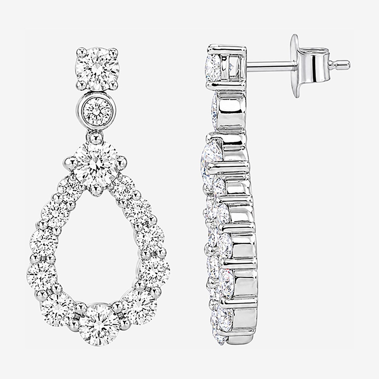 Limited Quantities! Womens CT. T.W. Lab Grown White Diamond Sterling Silver Drop Earrings