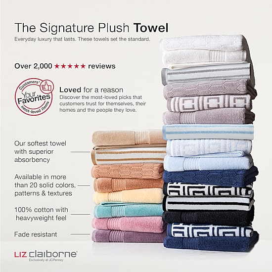 Liz Claiborne Signature Plush Logo 6-pc. Bath Towel Set