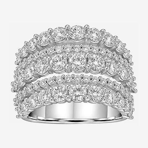 Limited Quantities! Womens 3 CT. T.W. Lab Grown White Diamond Sterling Silver Cocktail Ring, 9, White