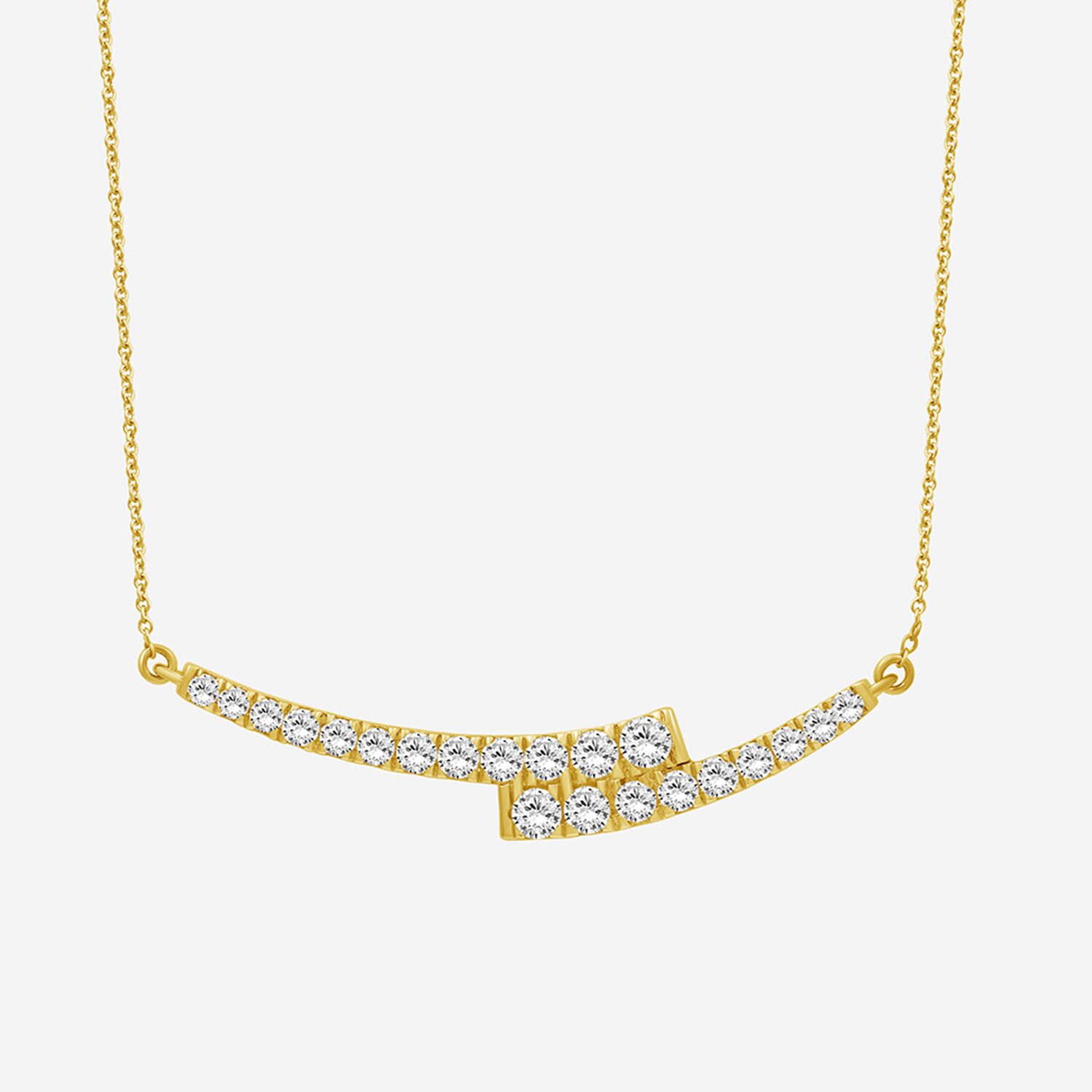 Limited Quantities! Womens 1 CT. T.W. Lab Grown White Diamond 14K Gold Over Silver Bar 18 Inch Pendant Necklace