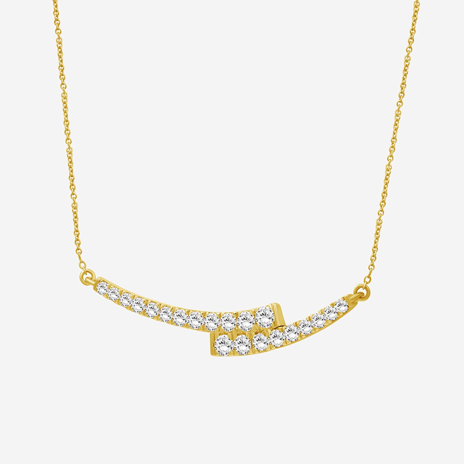 Limited Quantities! Womens 1 CT. T.W. Lab Grown White Diamond 14K Gold Over Silver Bar 18 Inch Pendant Necklace