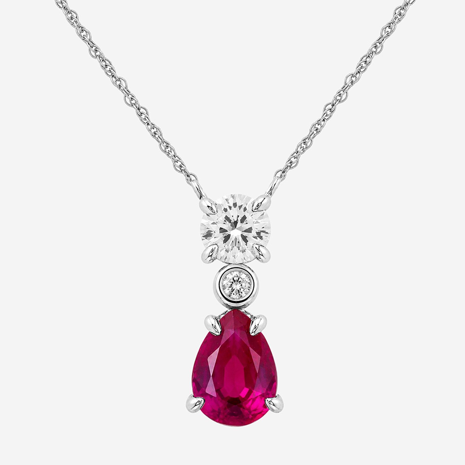 Limited Quantities! Womens 1/3 CT. T.W. Lab Created Red Ruby Sterling Silver Pear 18 Inch Pendant Necklace