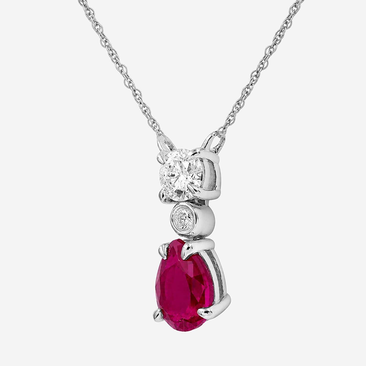 Limited Quantities! Womens 1/3 CT. T.W. Lab Created Red Ruby Sterling Silver Pear 18 Inch Pendant Necklace