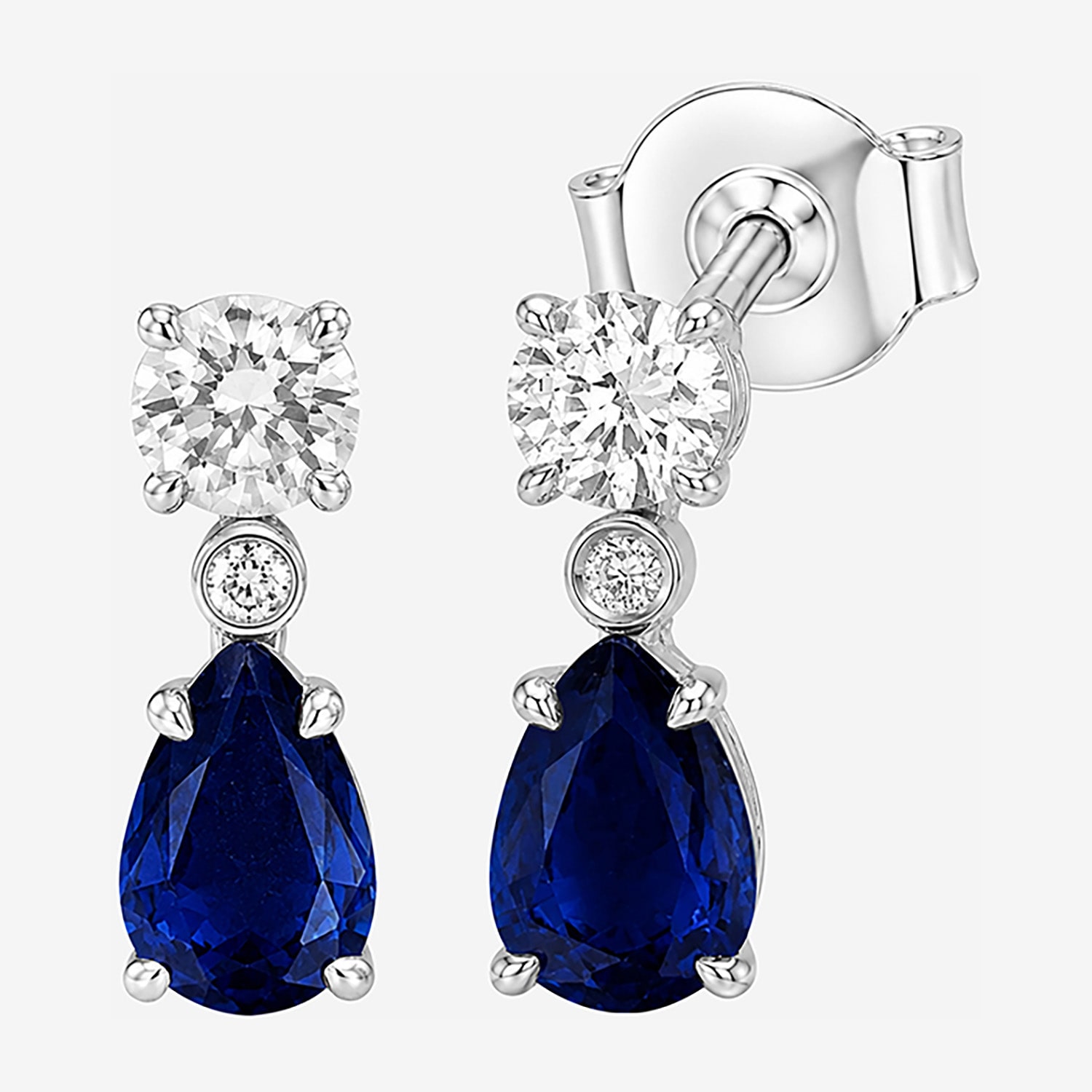 Limited Quantities! Womens 1/3 CT. T.W. Lab Created Blue Sapphire Sterling Silver Pear Drop Earrings