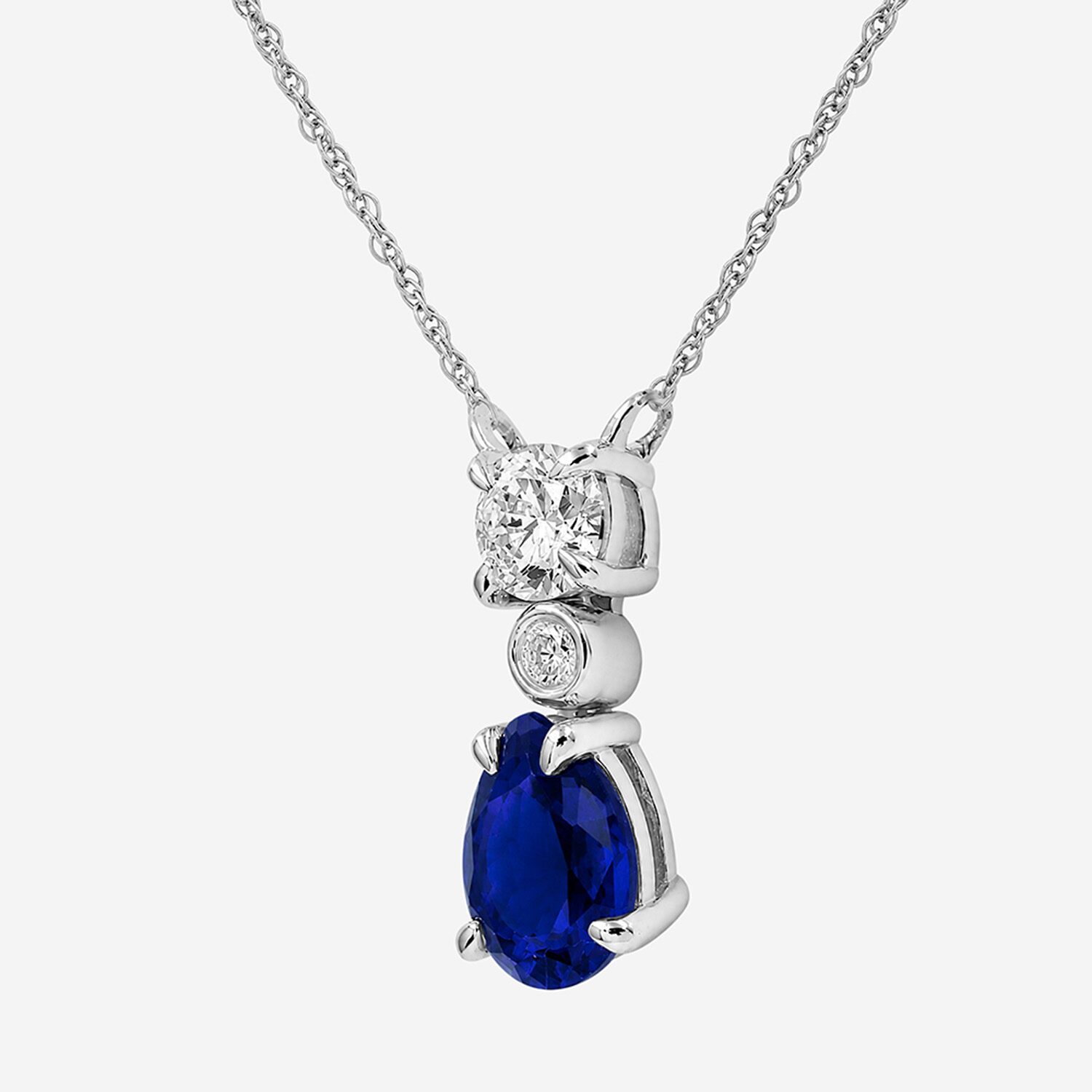 Limited Quantities! Womens 1/3 CT. T.W. Lab Created Blue Sapphire Sterling Silver Pear 18 Inch Pendant Necklace