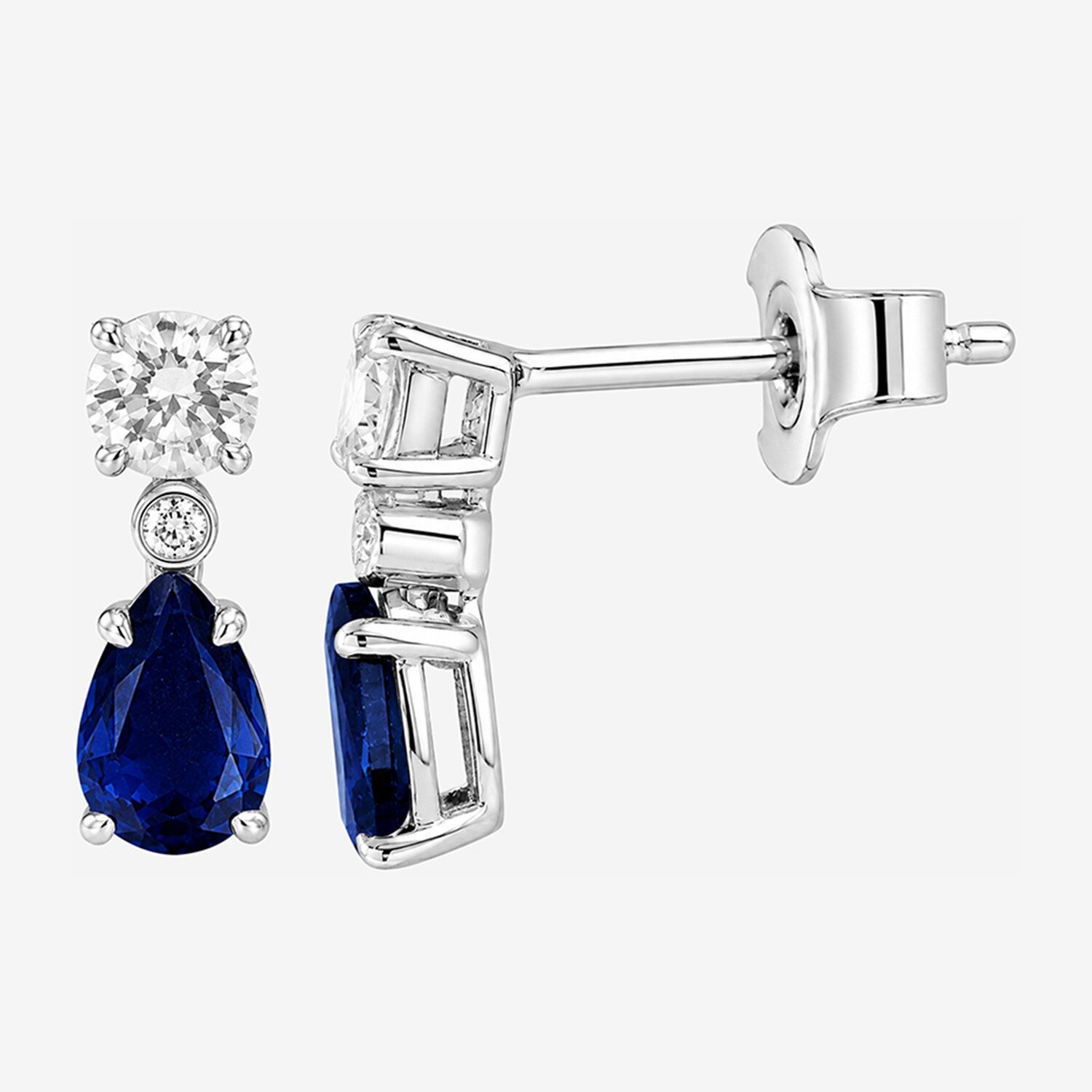 Limited Quantities! Womens 1/3 CT. T.W. Lab Created Blue Sapphire Sterling Silver Pear Drop Earrings