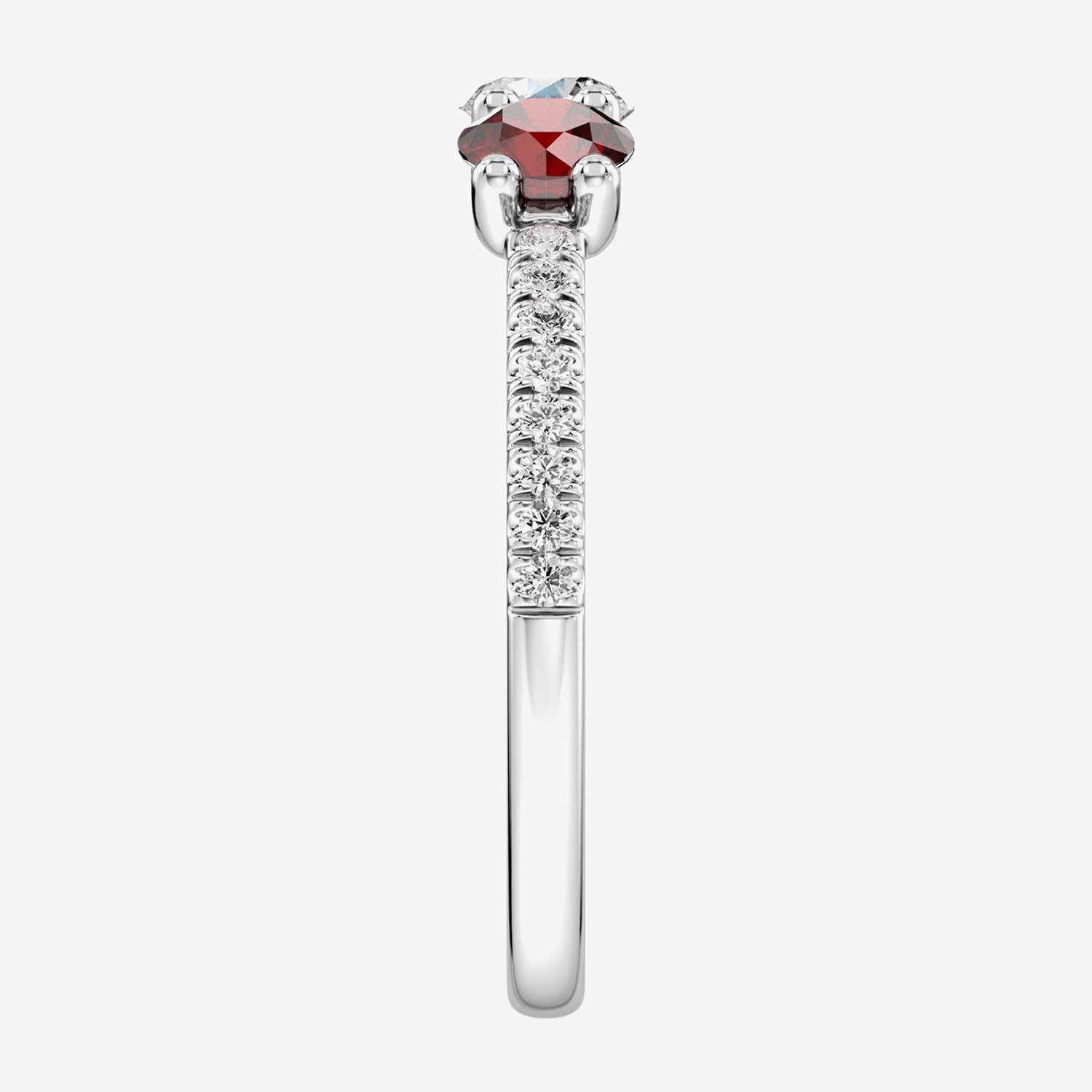 (F / Si2) Womens 1/10 CT. T.W. Lab Created Multi Color Sterling Silver 3-Stone Side Stone Cocktail Ring