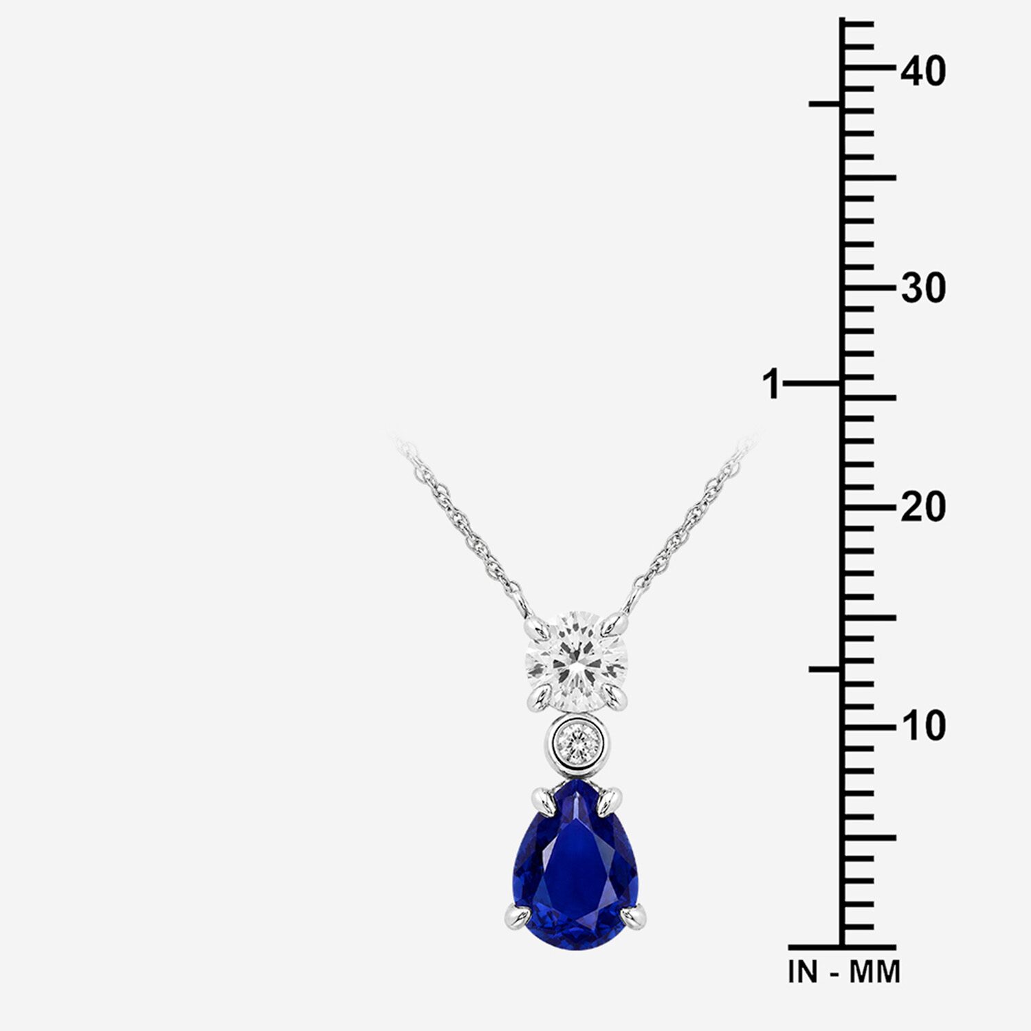 Limited Quantities! Womens 1/3 CT. T.W. Lab Created Blue Sapphire Sterling Silver Pear 18 Inch Pendant Necklace