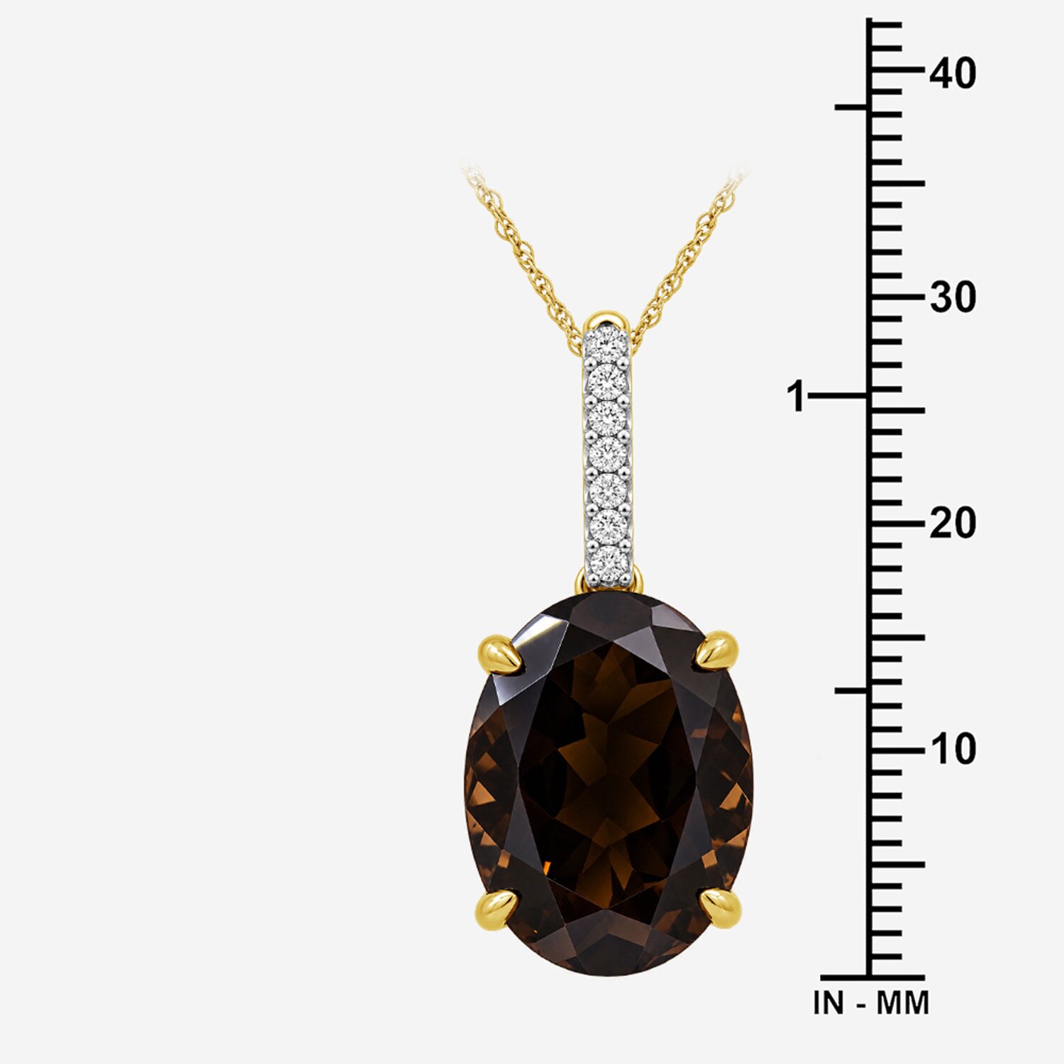 Limited Quantities! Womens Genuine Brown Quartz 14K Gold Over Silver Oval 18 Inch Pendant Necklace