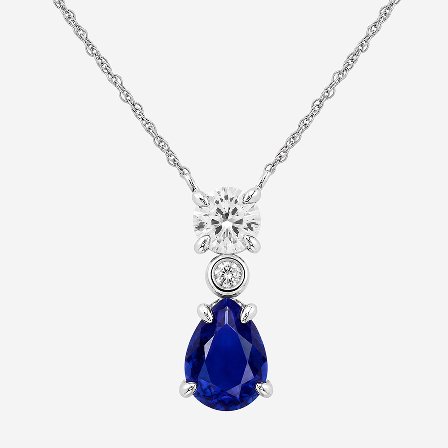 Limited Quantities! Womens 1/3 CT. T.W. Lab Created Blue Sapphire Sterling Silver Pear 18 Inch Pendant Necklace
