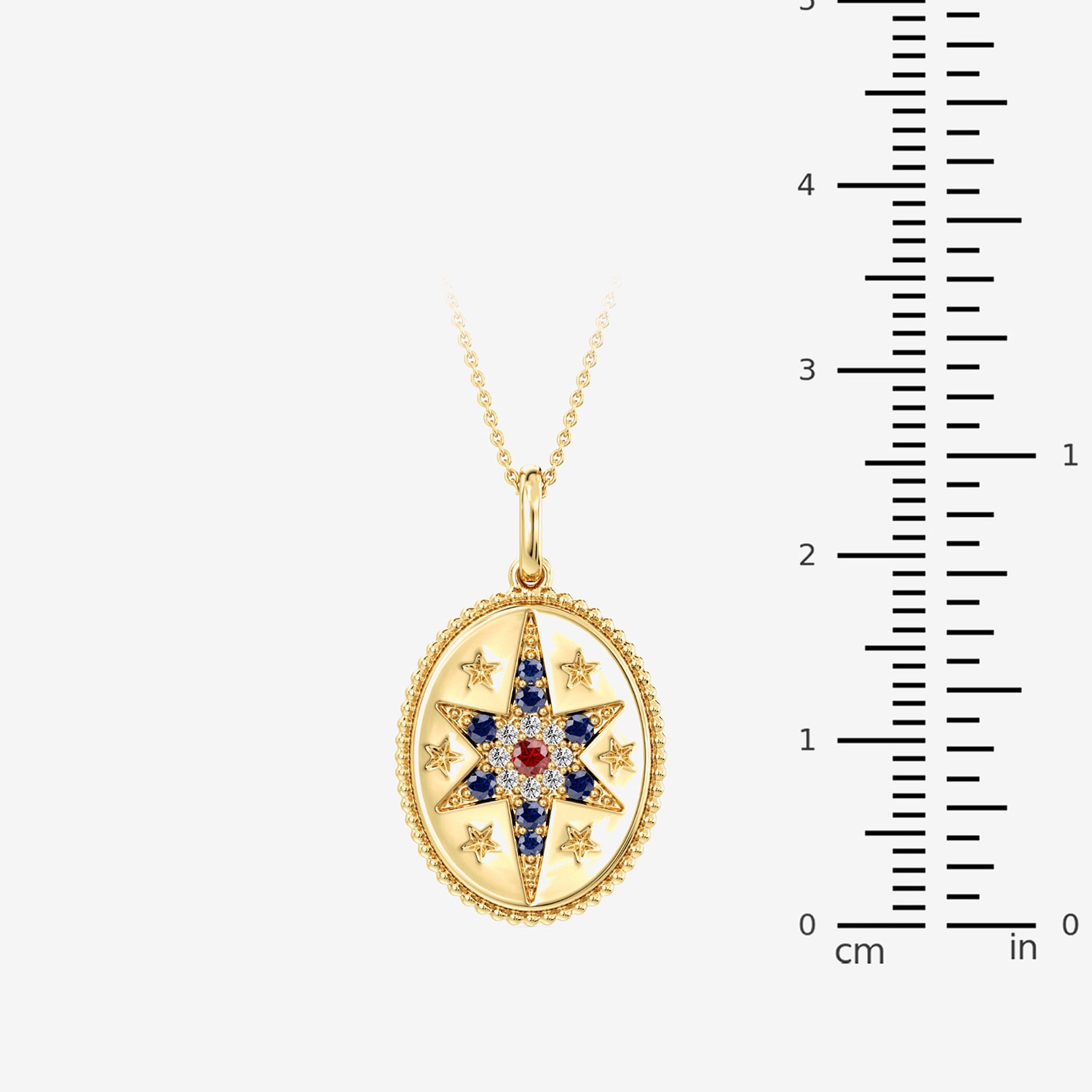 (F/ Si2) Womens Diamond Accent Lab Created Multi Color 14K Gold Over Silver Star 18 Inch Pendant Necklace