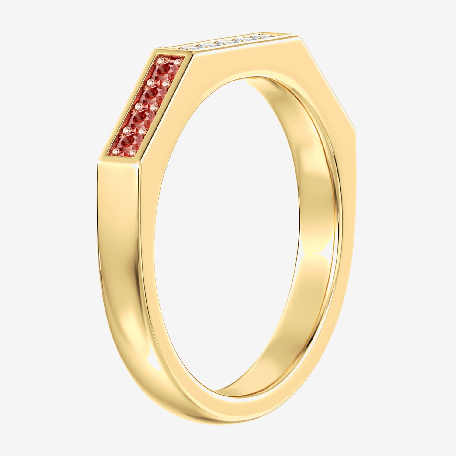 (F / Si2) Womens 2MM Diamond Accent Lab Created Multi Color 14K Gold Over Silver Band