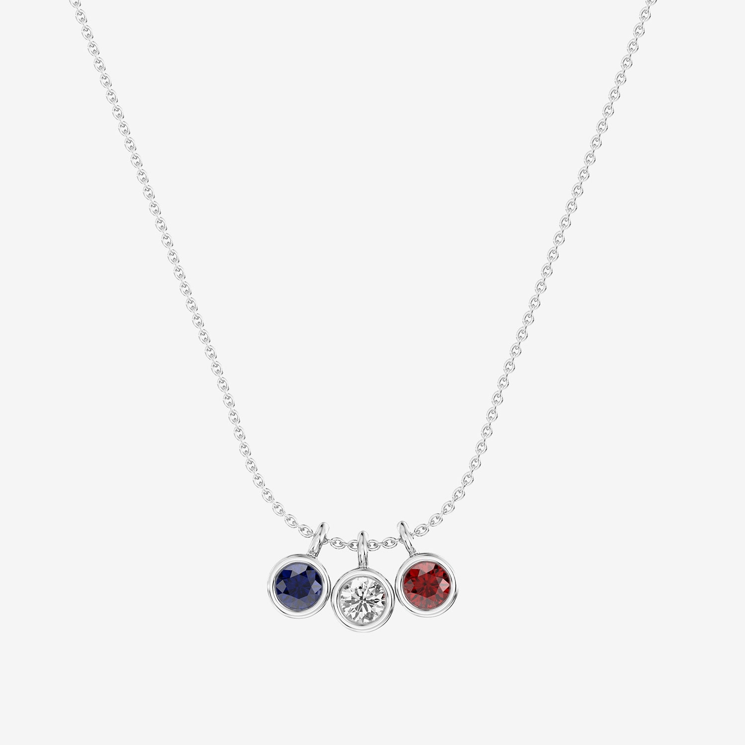 F/ Si2) Womens 1/ CT. T.W. Lab Created Multi Color Sterling Silver 18 Inch Pendant Necklace