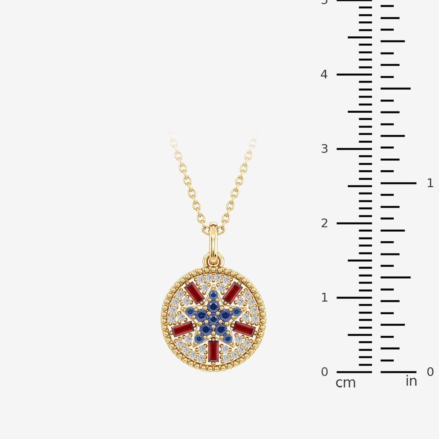 (F/ Si2) Womens 1/7 CT. T.W. Lab Created Multi Color 14K Gold Over Silver Star 18 Inch Pendant Necklace