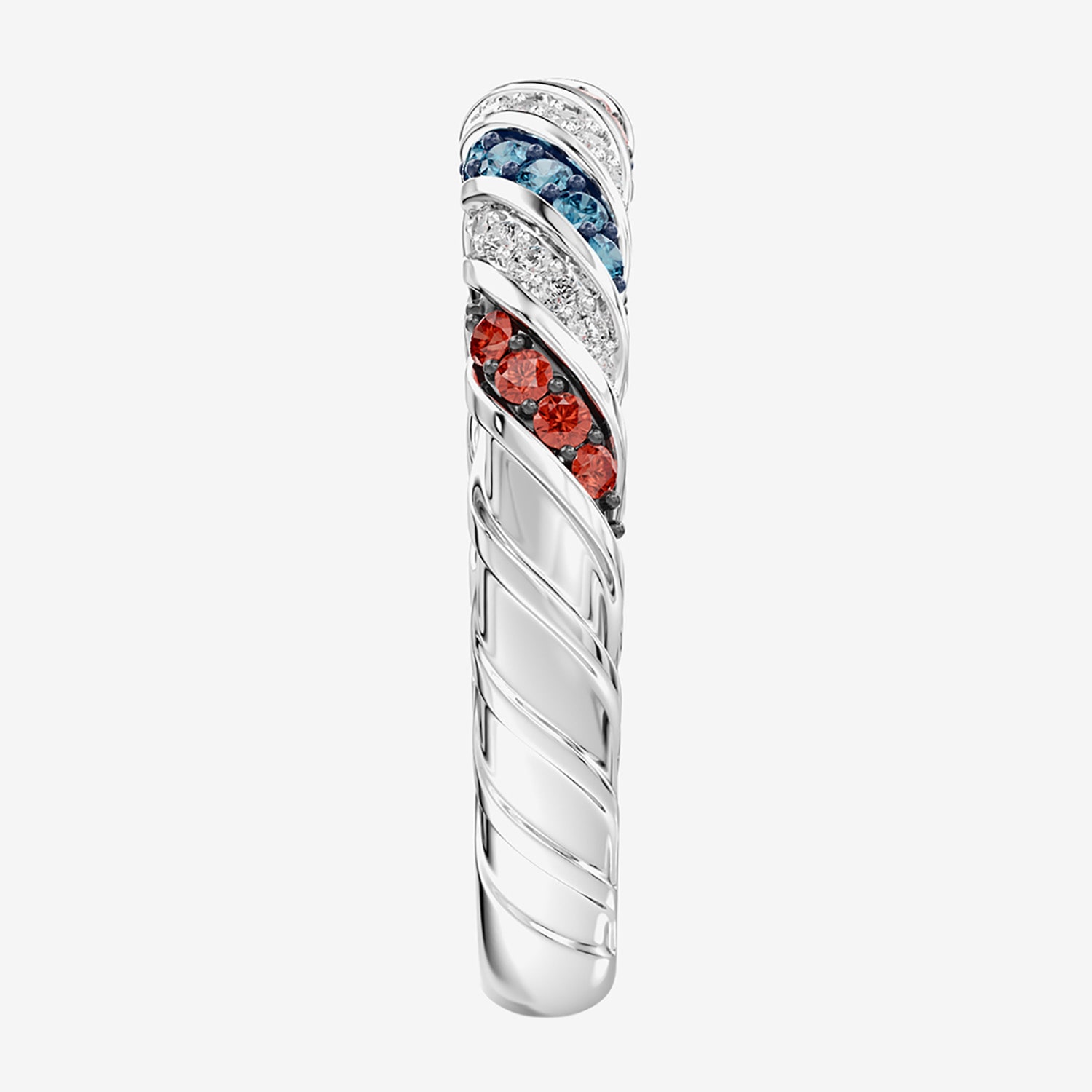 (F / Si2) Womens 3MM 1/8 CT. T.W. Lab Created Multi Color Sterling Silver Band