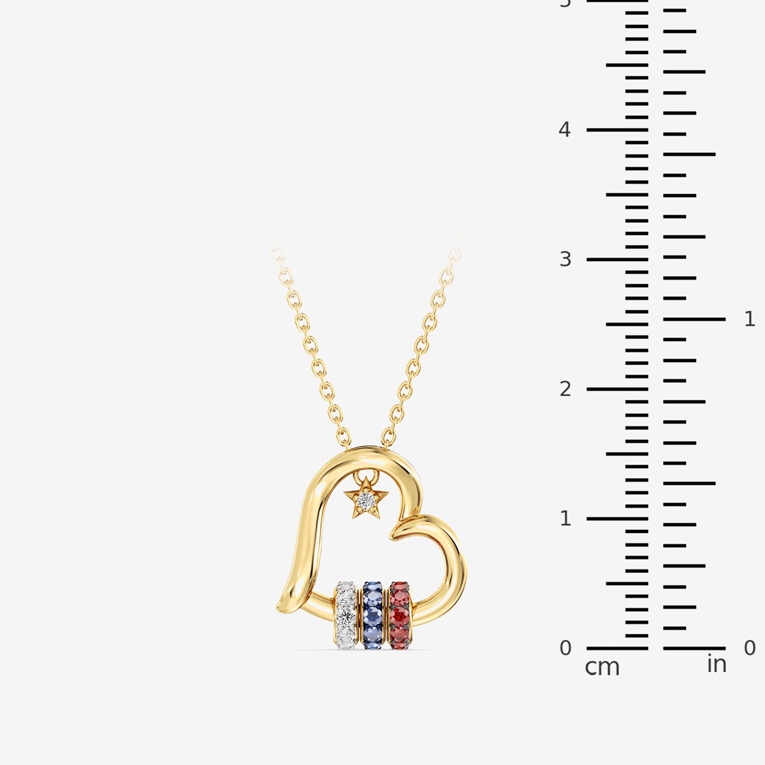 (F/ Si2) Womens 1/10 CT. T.W. Lab Created Multi Color 14K Gold Over Silver Heart 18 Inch Pendant Necklace