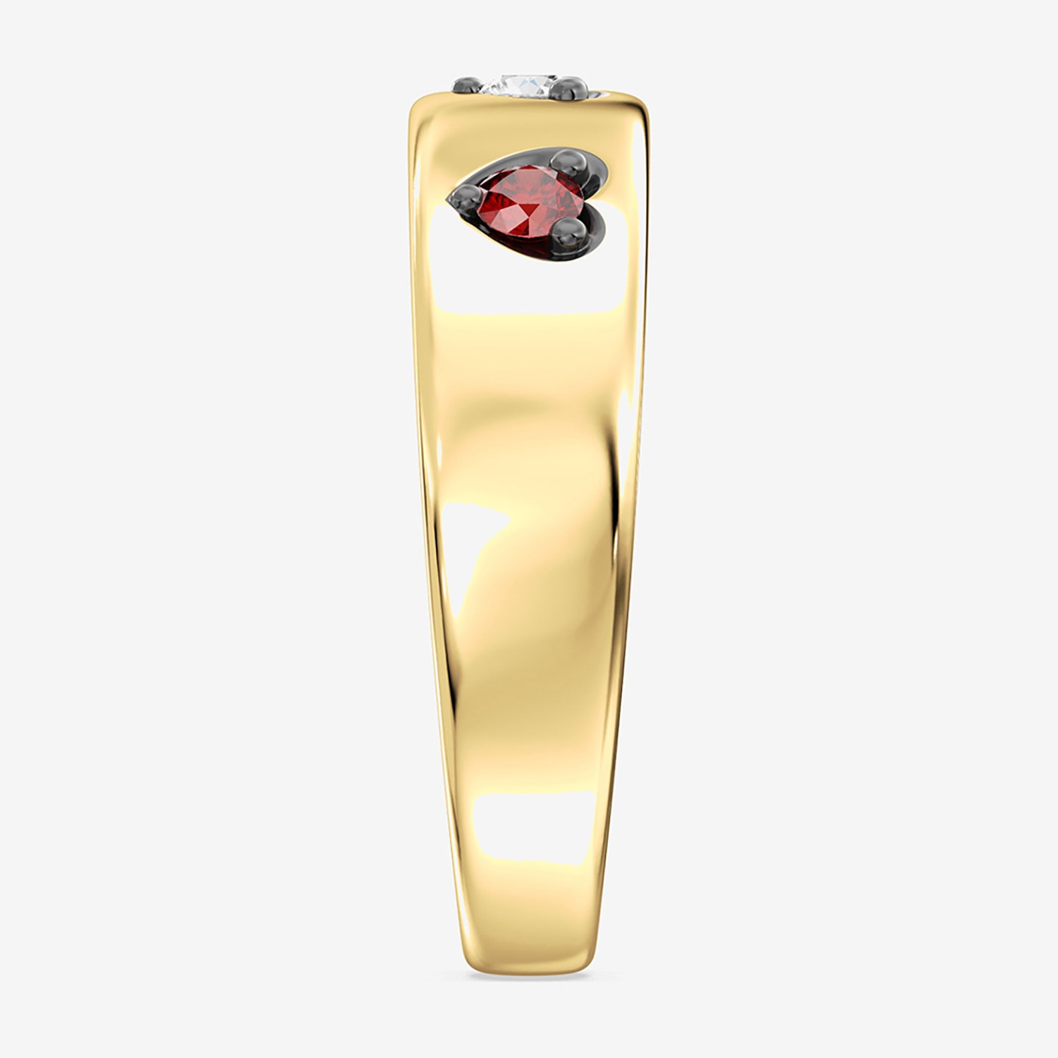 (F / Si2) Womens 3MM Diamond Accent Lab Created Multi Color 14K Gold Over Silver Band
