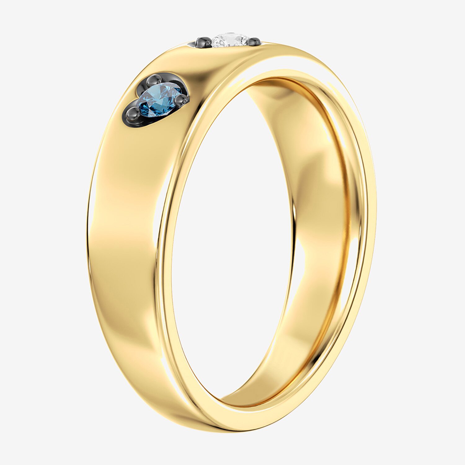 (F / Si2) Womens 3MM Diamond Accent Lab Created Multi Color 14K Gold Over Silver Band