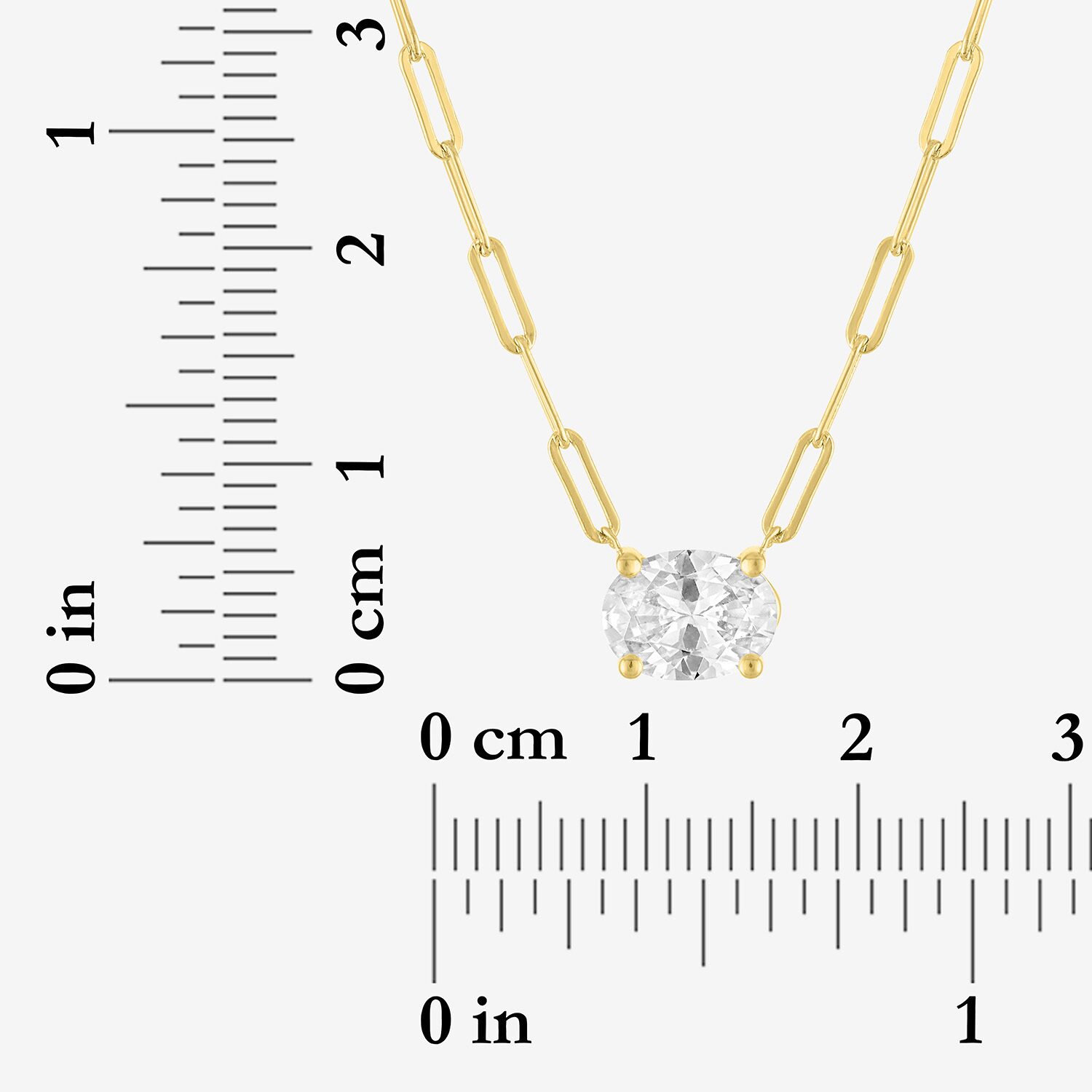 Diamond Addiction (G-H / Si2-I1) Womens 1 CT. T.W. Lab Grown White Diamond 10K Gold Oval 16 Inch Pendant Necklace