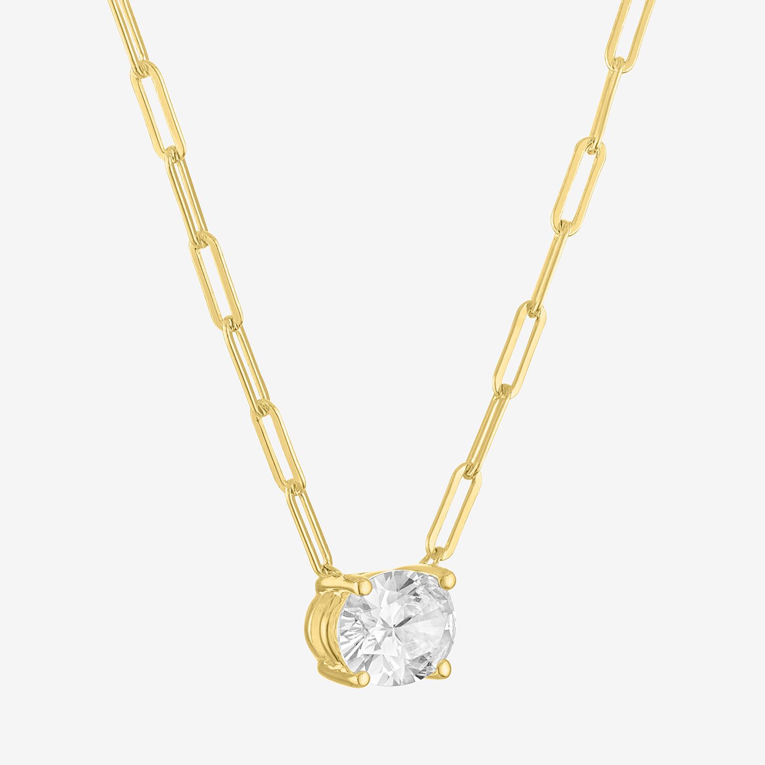 Diamond Addiction (G-H / Si2-I1) Womens 1 CT. T.W. Lab Grown White Diamond 10K Gold Oval 16 Inch Pendant Necklace