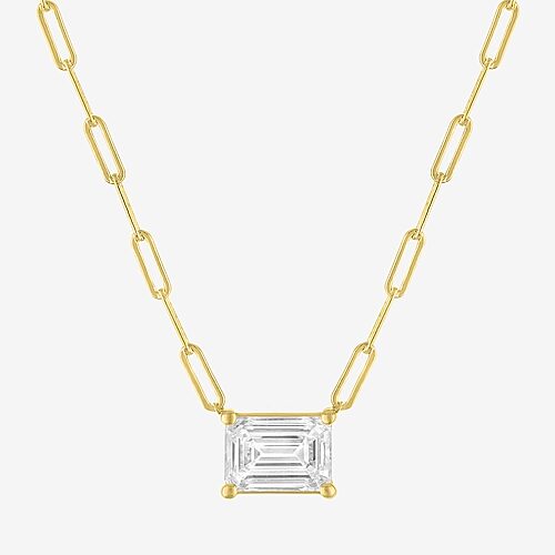 Diamond Addiction (G-H / Si2-I1) Womens 2 CT. T.W. Lab Grown White Diamond 10K Gold 18 Inch Pendant Necklace, One Size, Yellow
