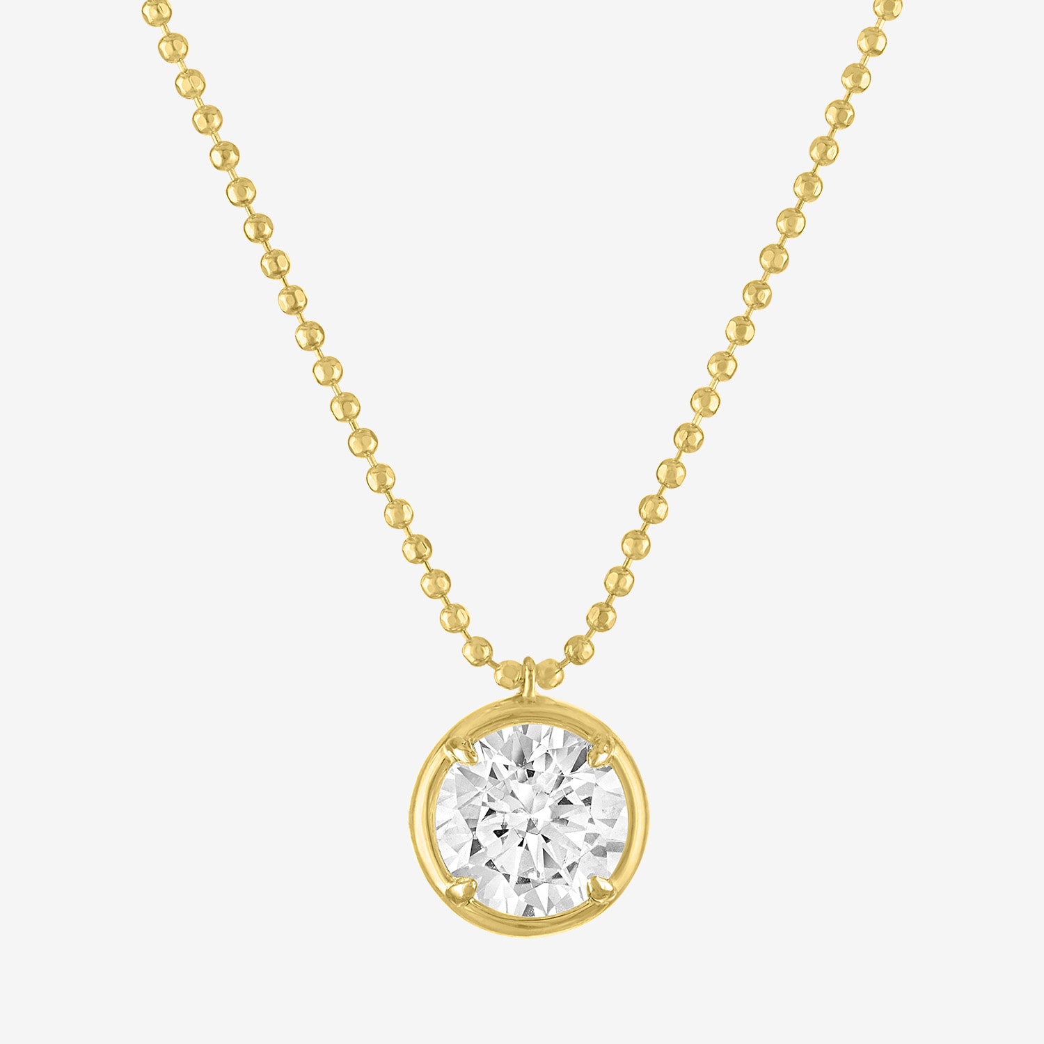 Diamond Addiction (G-H / Si2-I1) Womens 1 CT. T.W. Lab Grown White Diamond 10K Gold Round 16 Inch Pendant Necklace