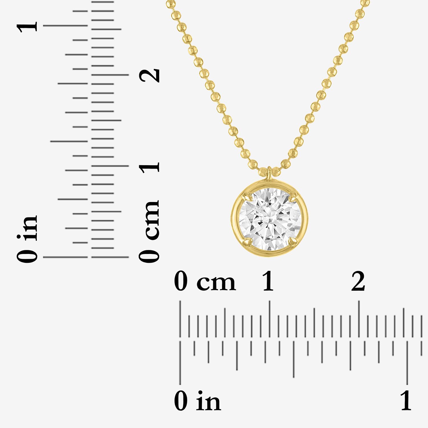 Diamond Addiction (G-H / Si2-I1) Womens 1 CT. T.W. Lab Grown White Diamond 10K Gold Round 16 Inch Pendant Necklace
