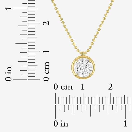 Diamond Addiction (G-H / Si2-I1) Womens 1 CT. T.W. Lab Grown White Diamond 10K Gold Round 16 Inch Pendant Necklace