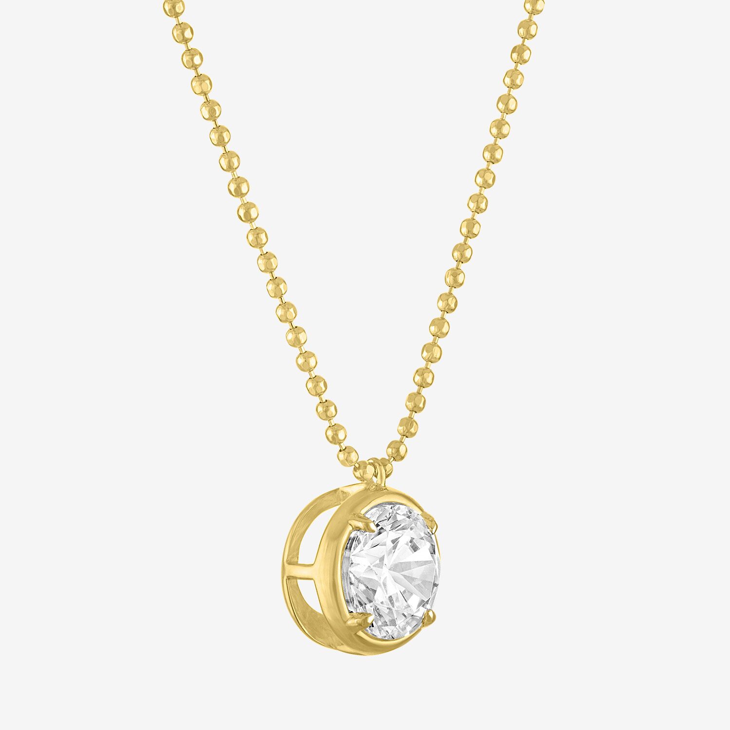 Diamond Addiction (G-H / Si2-I1) Womens 1 CT. T.W. Lab Grown White Diamond 10K Gold Round 16 Inch Pendant Necklace
