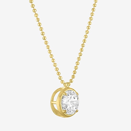 Diamond Addiction (G-H / Si2-I1) Womens 1 CT. T.W. Lab Grown White Diamond 10K Gold Round 16 Inch Pendant Necklace