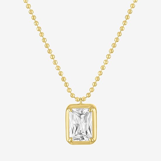 Diamond Addiction (G-H / Si2-I1) Womens 1 CT. T.W. Lab Grown White Diamond 10K Gold Rectangular 16 Inch Pendant Necklace