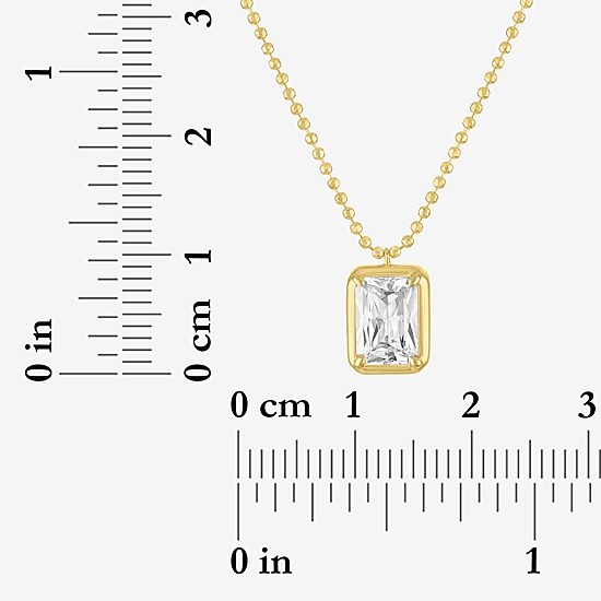 Diamond Addiction (G-H / Si2-I1) Womens 1 CT. T.W. Lab Grown White Diamond 10K Gold Rectangular 16 Inch Pendant Necklace