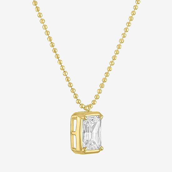Diamond Addiction (G-H / Si2-I1) Womens 1 CT. T.W. Lab Grown White Diamond 10K Gold Rectangular 16 Inch Pendant Necklace