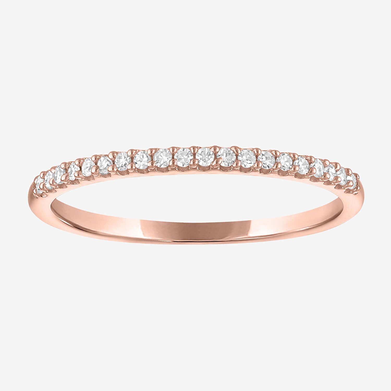(G-H / Si2-I1) Womens 1/10 CT. T.W. Lab Grown White Diamond 10K Gold Band