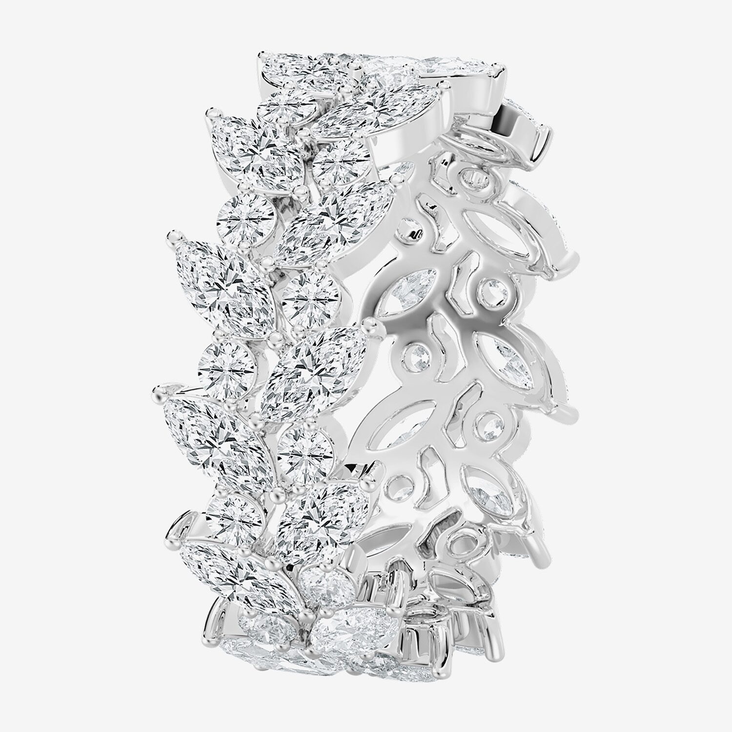 True FIT™ (F / Si2) Womens 7.5MM 3 CT. T.W. Lab Grown White Diamond 10K Gold Eternity Wedding Band