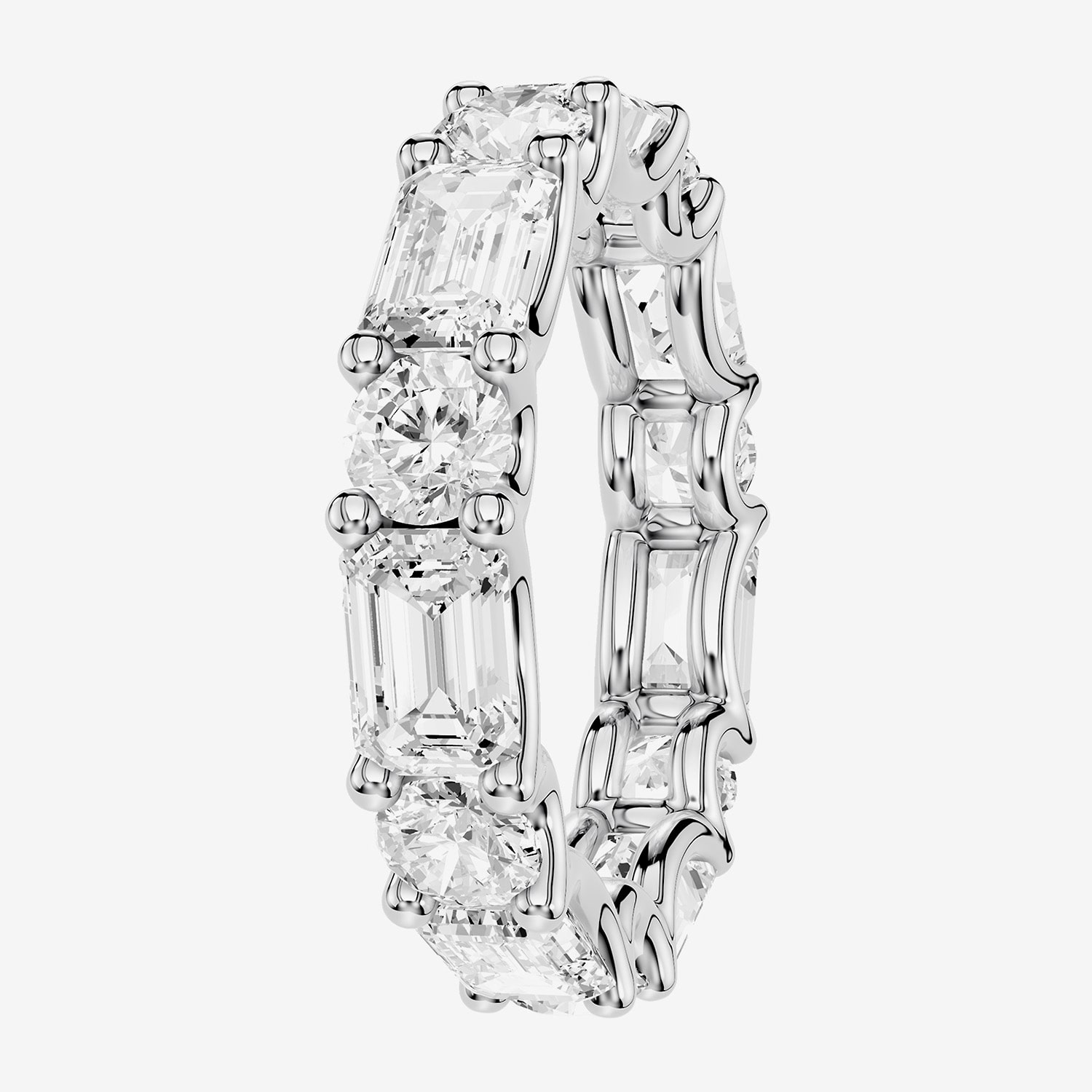 True Fit™ (F / Si2) Womens 4MM 6 CT. T.W. Lab Grown White Diamond 10K Gold Round Eternity Wedding Band