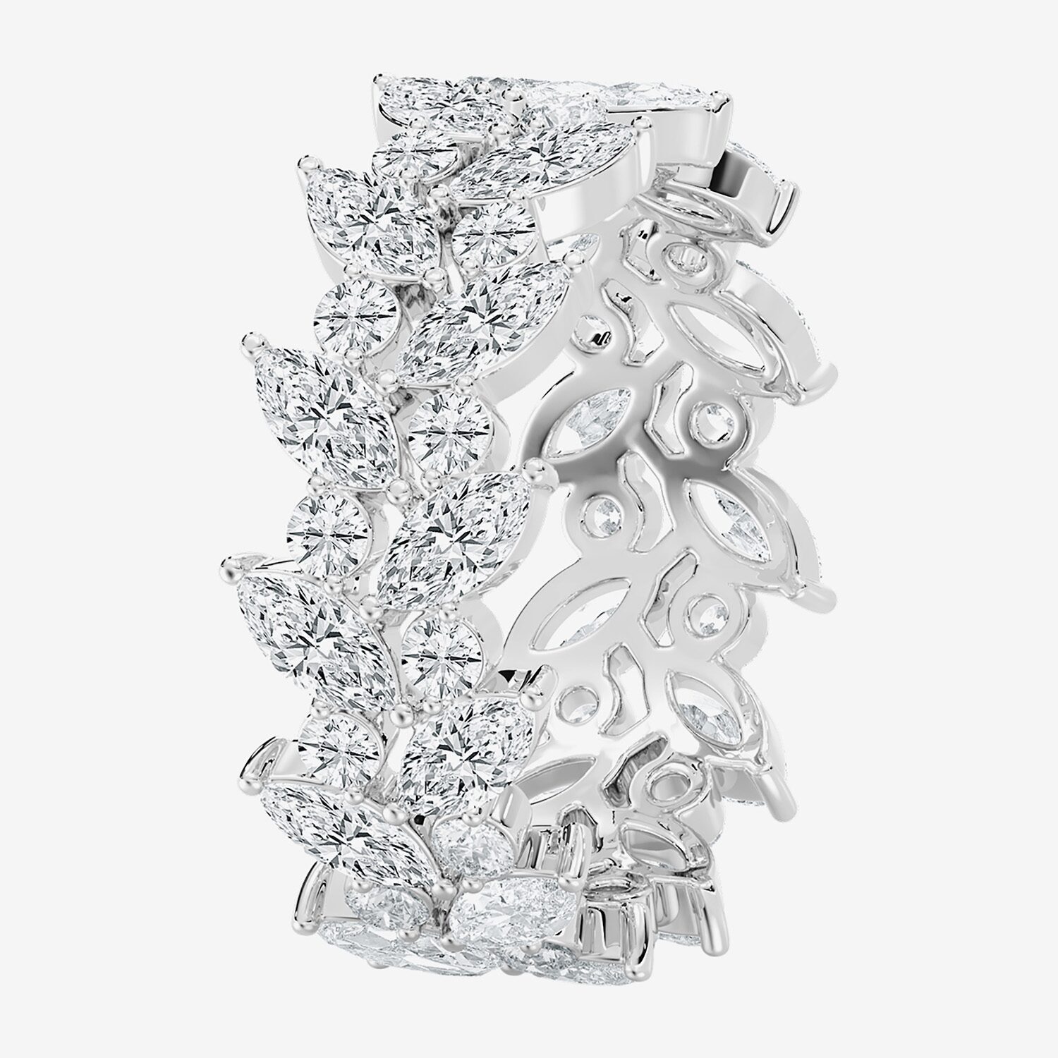 True FIT™ (F / Si2) Womens 7.5MM 3 CT. T.W. Lab Grown White Diamond 10K Gold Eternity Wedding Band