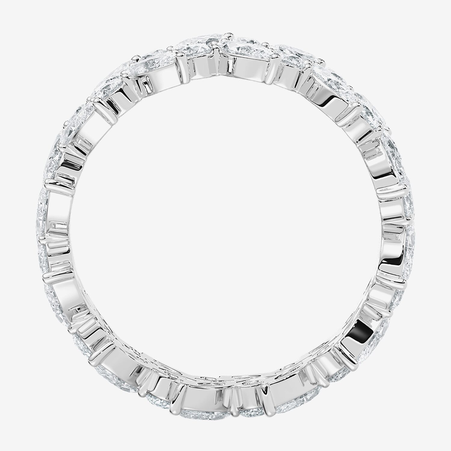 True FIT™ (F / Si2) Womens 7.5MM 3 CT. T.W. Lab Grown White Diamond 10K Gold Eternity Wedding Band
