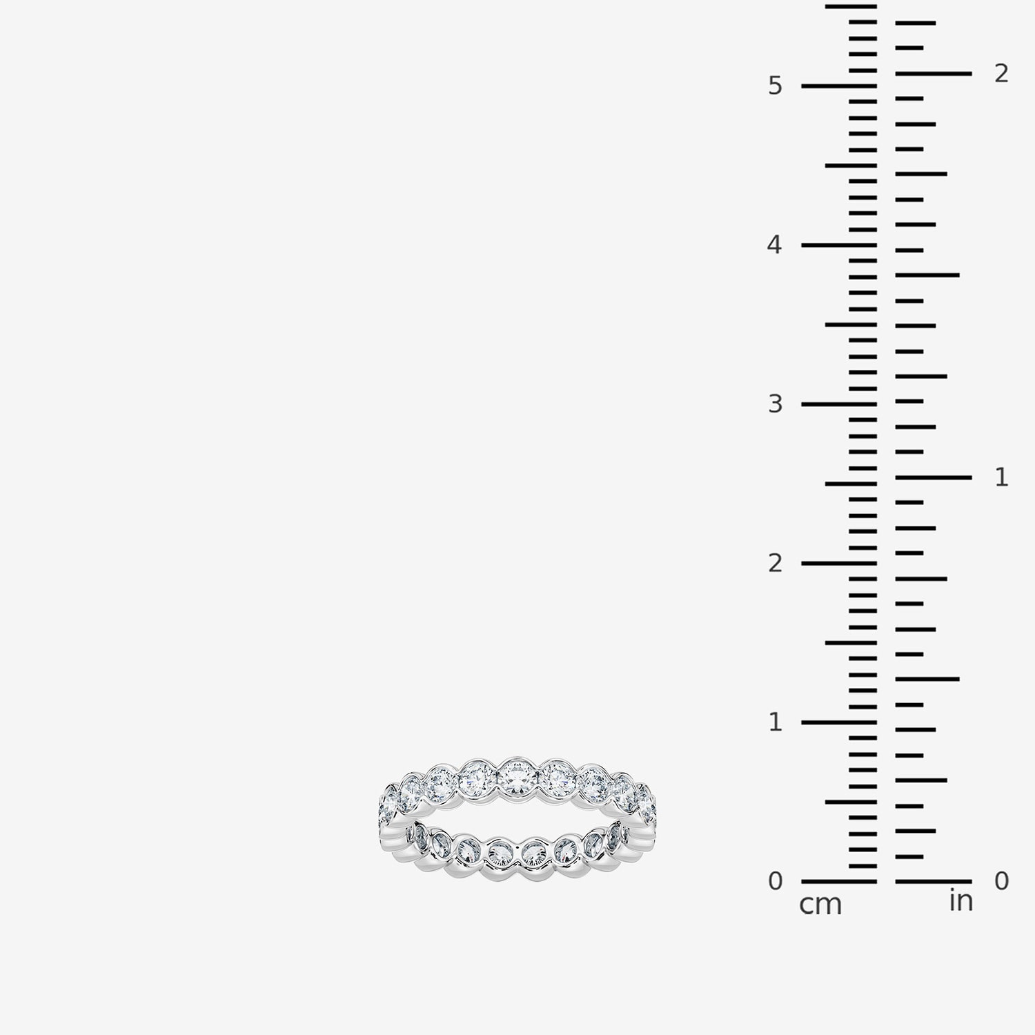 True Fit™ (F / Si2) Womens 3.5MM CT. T.W. Lab Grown White Diamond 10K Gold Round Eternity Wedding Band