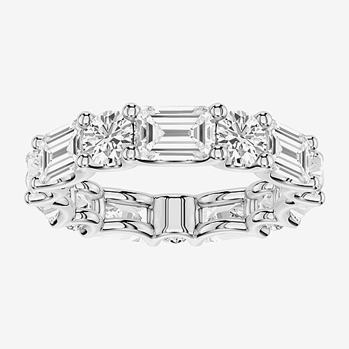True Fit. (F / Si2) Womens 3.5MM 5 CT. T.W. Lab Grown White Diamond 10K Gold Eternity Wedding Band, 5, White