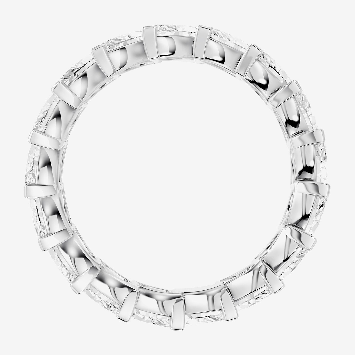 True Fit™ (F / Si2) Womens 4.5MM 3 CT. T.W. Lab Grown White Diamond 10K Gold Marquise Eternity Wedding Band