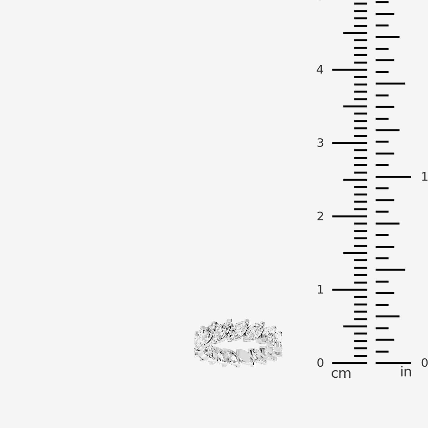 True Fit™ (F / Si2) Womens 4.5MM 3 CT. T.W. Lab Grown White Diamond 10K Gold Marquise Eternity Wedding Band