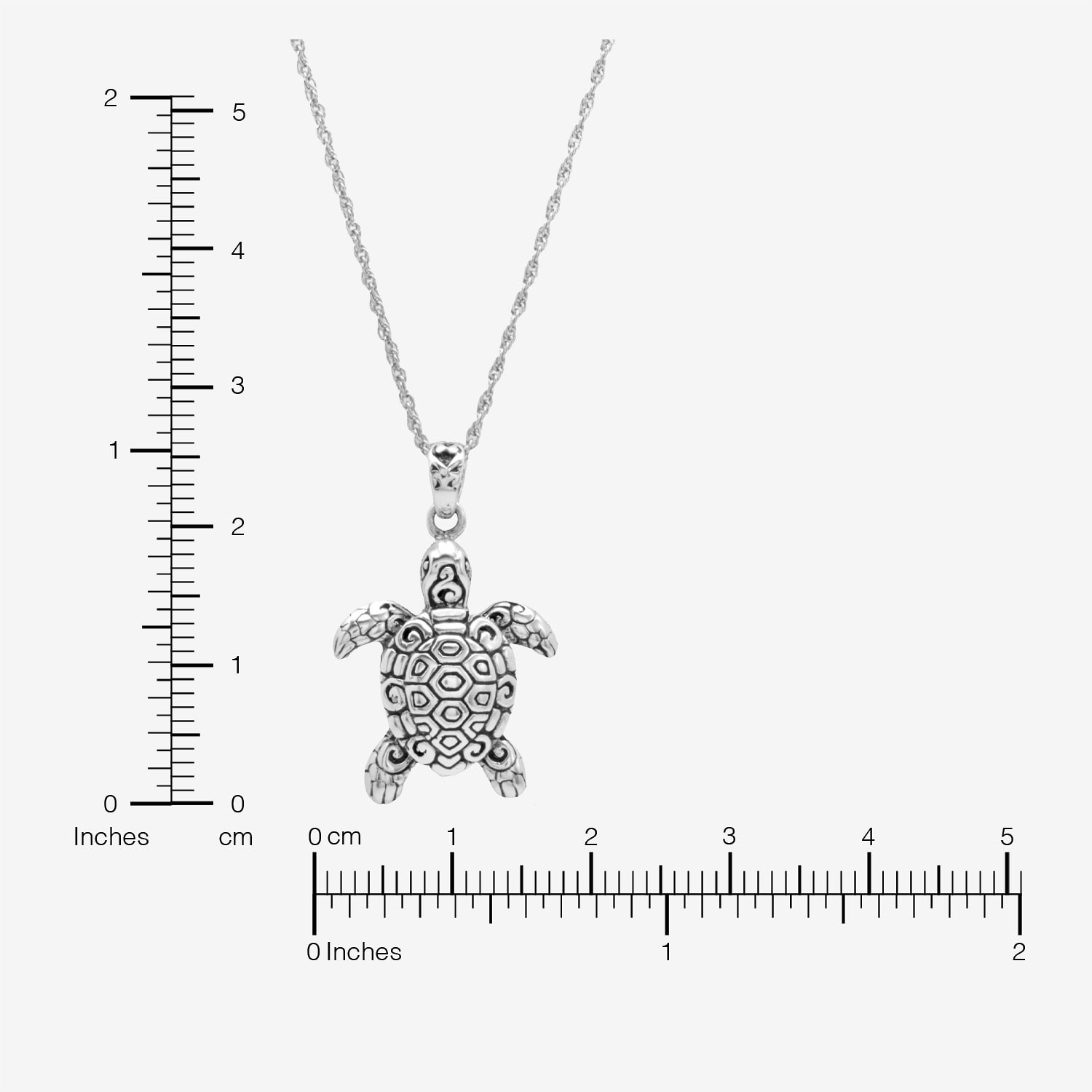 Turtle Womens Sterling Silver 16 Inch Pendant Necklace