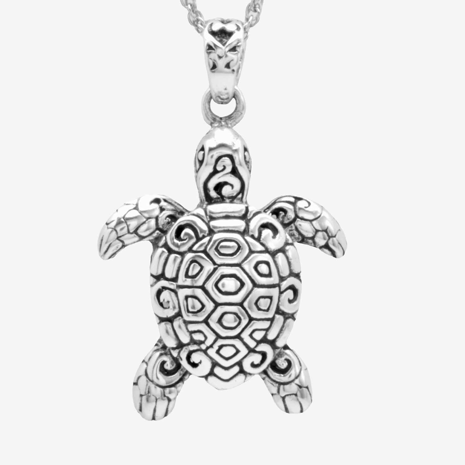 Turtle Womens Sterling Silver 16 Inch Pendant Necklace