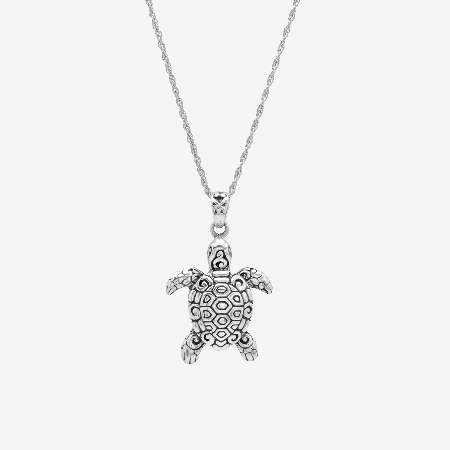 Turtle Womens Sterling Silver 16 Inch Pendant Necklace
