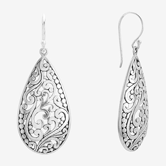 Womens Sterling Silver Drop Earrings